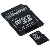 Карта памяти Secure Digital 8Gb Kingston microSDHC Class 4 + SD адаптер