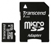 Карта памяти Transcend microSDHC 16Gb (TS16GUSDHC4) Class4 + SD Adapter