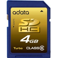Secure Digital 4Gb A-Data Turbo SDHC Class 6
