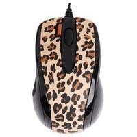 Optical Mouse 2X Click Lux Leopard brown side